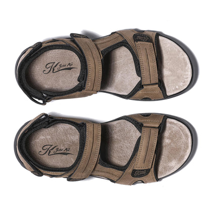 JOMIX Herren Sandalen mit Klettverschluss Sommerschuhe Pantoffeln Flach Trekkingsandalen Pantoletten Rutschfest Schlappen