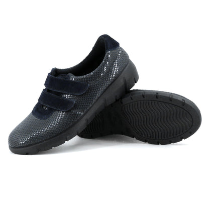 JOMIX Klettschuhe Damen Bequeme mit Doppel Klettverschluss Leichte Freizeitschuhe mit Rutschfester Keilsohle Orthopädische Schnürfrei Komfortschuhe für Alltag Pflege