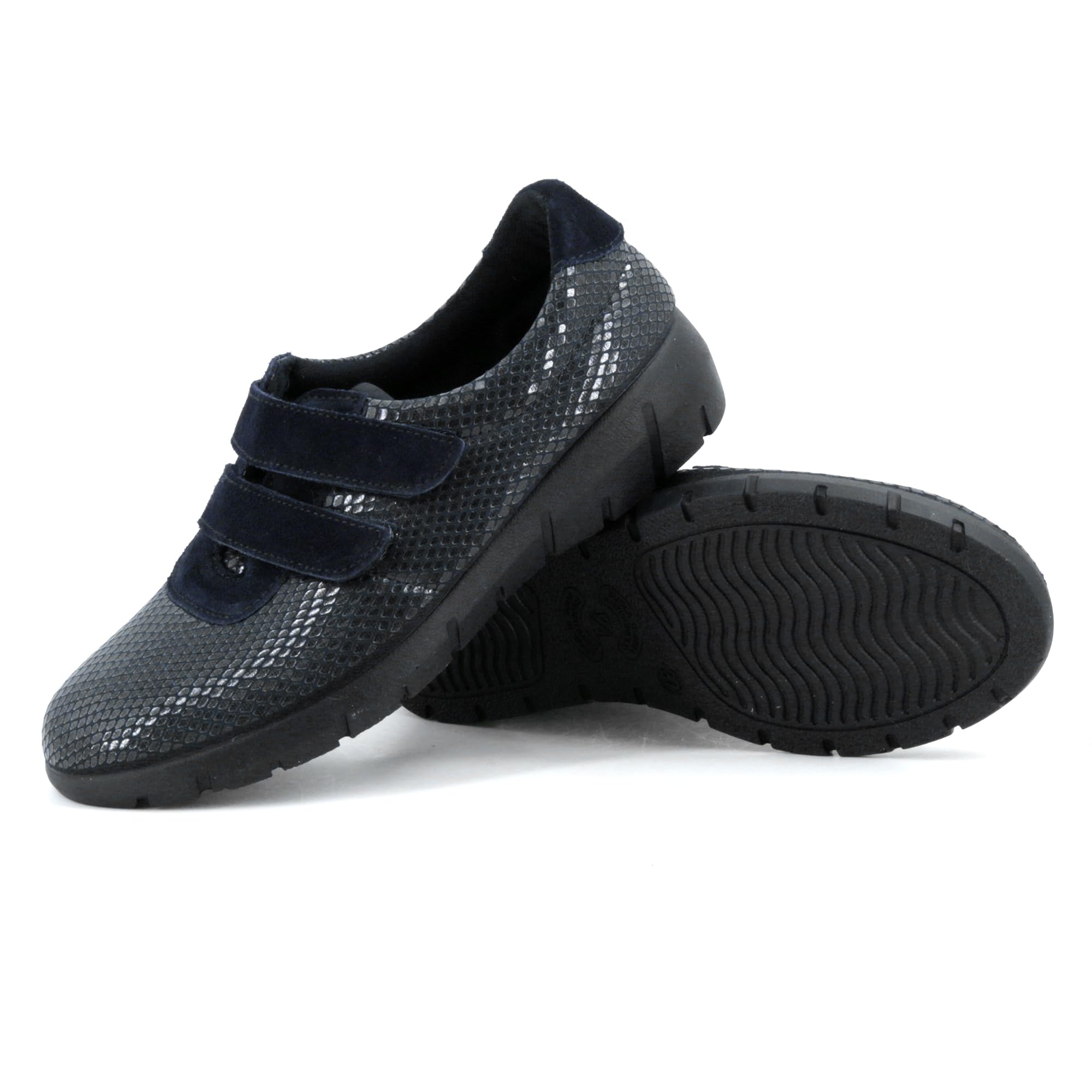 JOMIX Klettschuhe Damen Bequeme mit Doppel Klettverschluss Leichte Freizeitschuhe mit Rutschfester Keilsohle Orthopädische Schnürfrei Komfortschuhe für Alltag Pflege