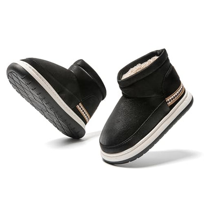 JOMIX Mini - Stiefel für Frauen,Damen Stiefeletten Plateau Boots, Damen Schneestiefel Winterstiefel Snow Boots, Warme mit Fell gefütterte Winterstiefel