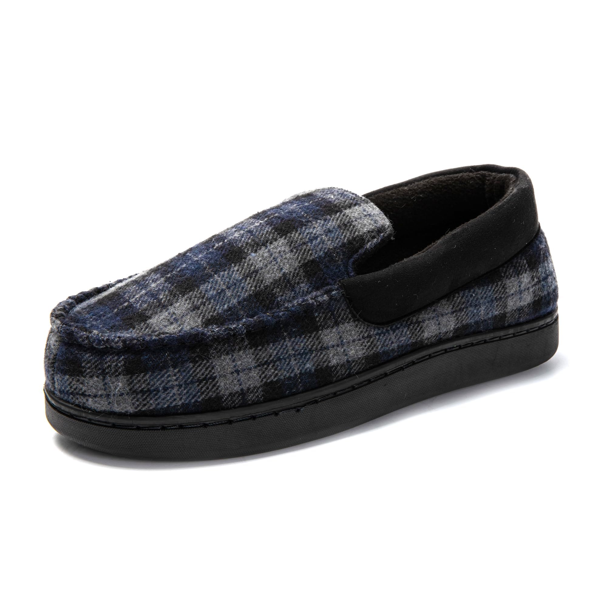 JOMIX Mokassin Hausschuhe Herren Winter Warme Filz Pantoffeln Plüsch Gefütterte Geschlossene Slippers Indoor