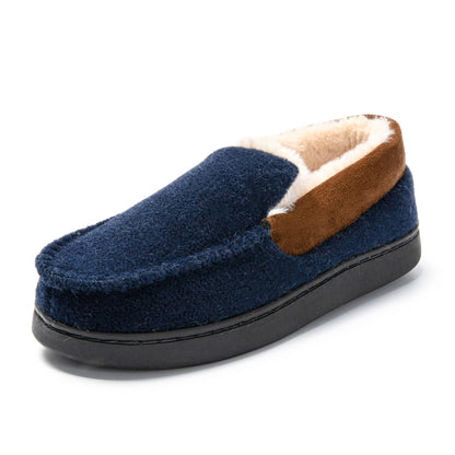 JOMIX Mokassin Hausschuhe Herren Winter Warme Filz Pantoffeln Plüsch Gefütterte Geschlossene Slippers Indoor