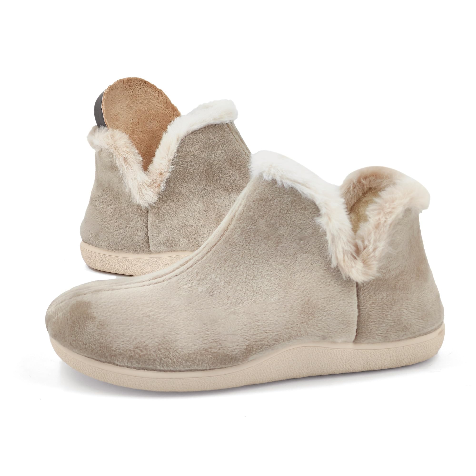 JOMIX Mokassins Damen Gefüttert Hausschuhe Geschlossene Lammfell Boots Winter Plüsch Pantoffeln Made in Spanien