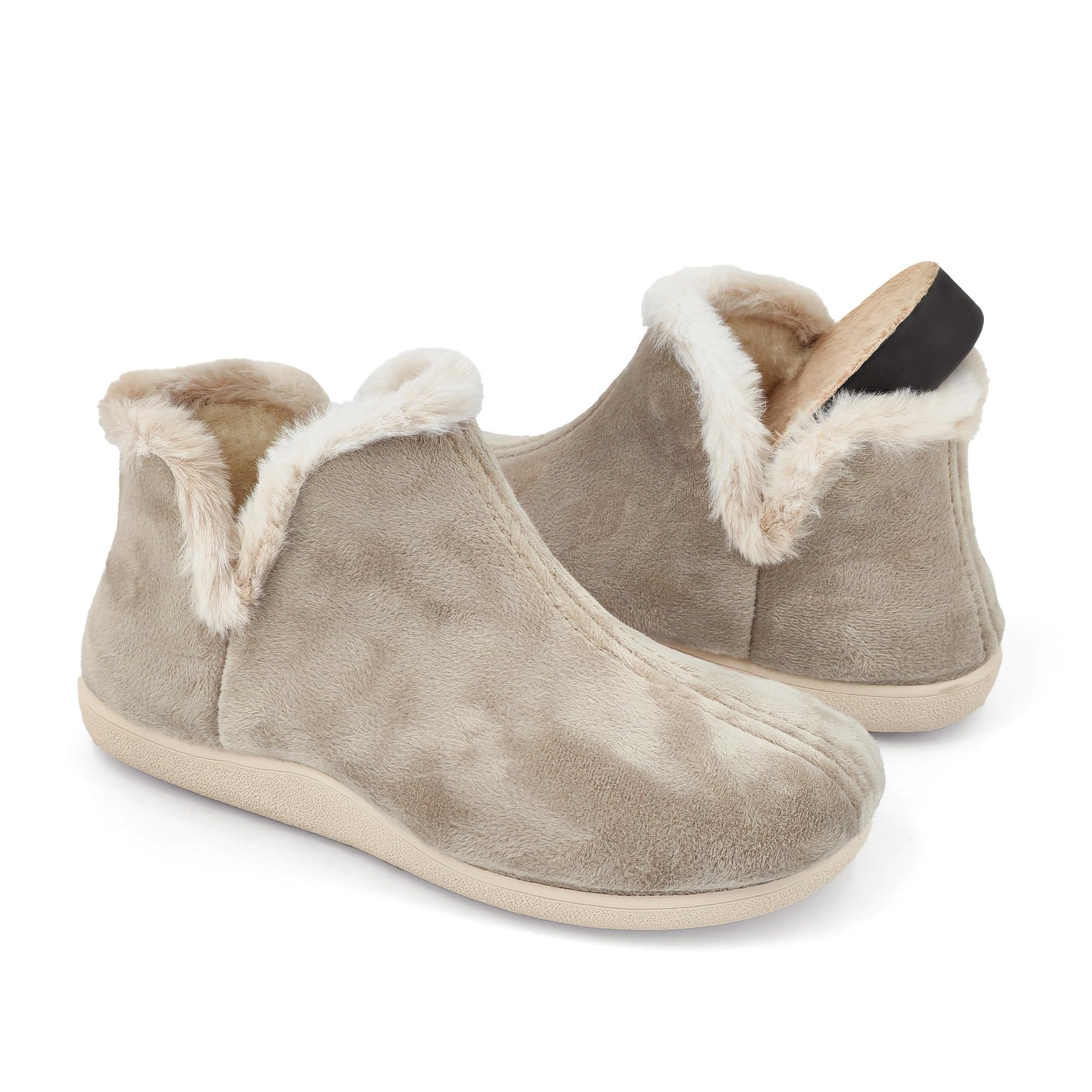 JOMIX Mokassins Damen Gefüttert Hausschuhe Geschlossene Lammfell Boots Winter Plüsch Pantoffeln Made in Spanien