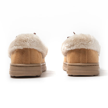 JOMIX Mokassins Damen Klassische Bootsschuhe Flache Loafer Comfort Segelschuhe Damen Slip On Schuhe mit Fliege Plüsch Gefüttert Hausschuhe