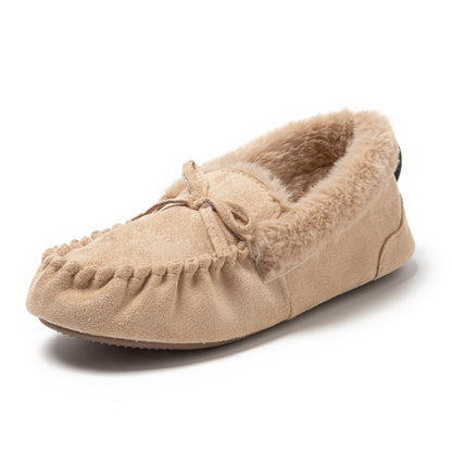 JOMIX Mokassins Hausschuhe Damen Winter Pantoletten Gefütterte Geschlossene Pantoffeln Warme Plüsch Slippers Hlabschue mit Fußbett