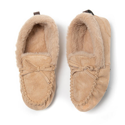 JOMIX Mokassins Hausschuhe Damen Winter Pantoletten Gefütterte Geschlossene Pantoffeln Warme Plüsch Slippers Hlabschue mit Fußbett