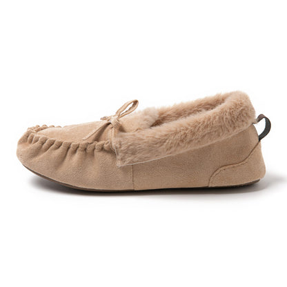 JOMIX Mokassins Hausschuhe Damen Winter Pantoletten Gefütterte Geschlossene Pantoffeln Warme Plüsch Slippers Hlabschue mit Fußbett