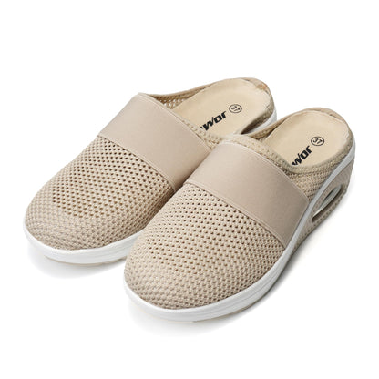 JOMIX Orthopädische Schuhe Damen Gesundheitsschuhe Sandalen Sommer Weiche Keilabsatz Hallux Valgus Schuhe mit Klettverschluss Rutschfeste Hauschuhe