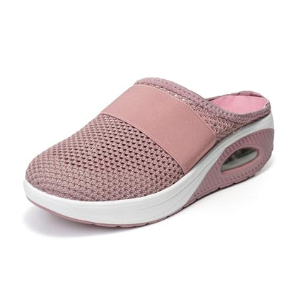 JOMIX Orthopädische Schuhe Damen Gesundheitsschuhe Sandalen Sommer Weiche Keilabsatz Hallux Valgus Schuhe mit Klettverschluss Rutschfeste Hauschuhe