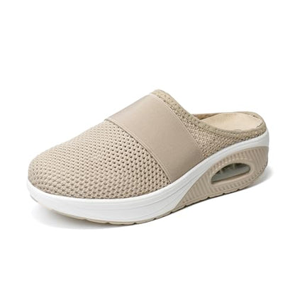 JOMIX Orthopädische Schuhe Damen Gesundheitsschuhe Sandalen Sommer Weiche Keilabsatz Hallux Valgus Schuhe mit Klettverschluss Rutschfeste Hauschuhe