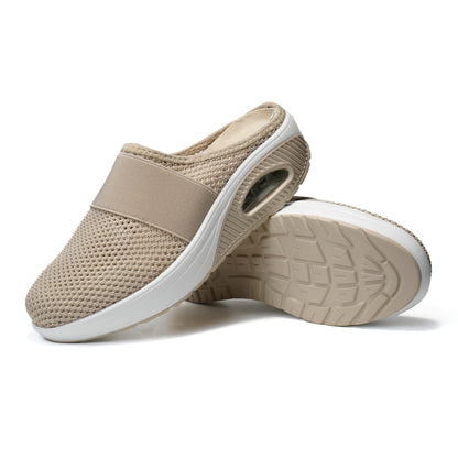 JOMIX Orthopädische Schuhe Damen Gesundheitsschuhe Sandalen Sommer Weiche Keilabsatz Hallux Valgus Schuhe mit Klettverschluss Rutschfeste Hauschuhe