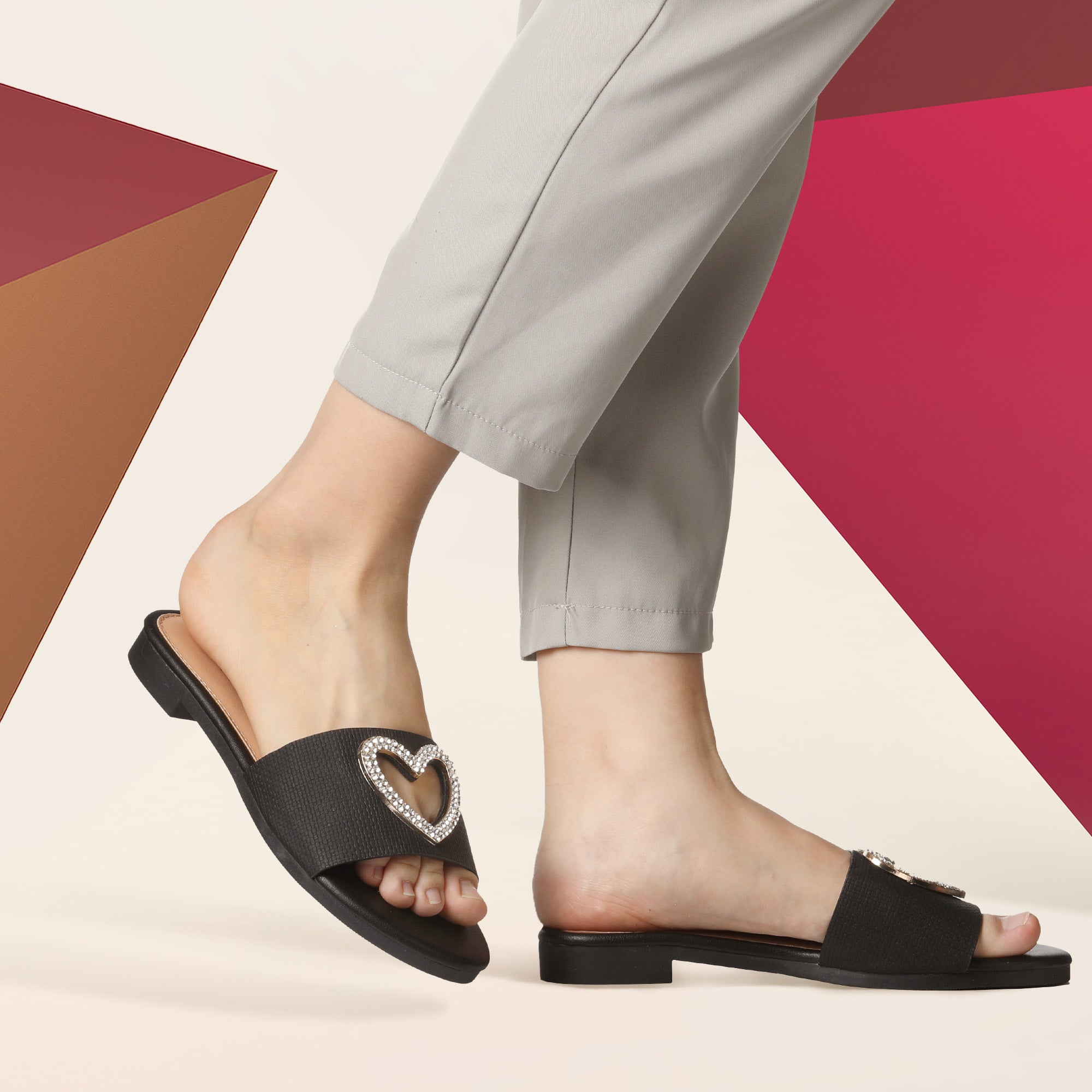 JOMIX Pantofole con tacco alto 2cm, scollatura a cuore, morbido TPR, comodo e di moda WFC250355