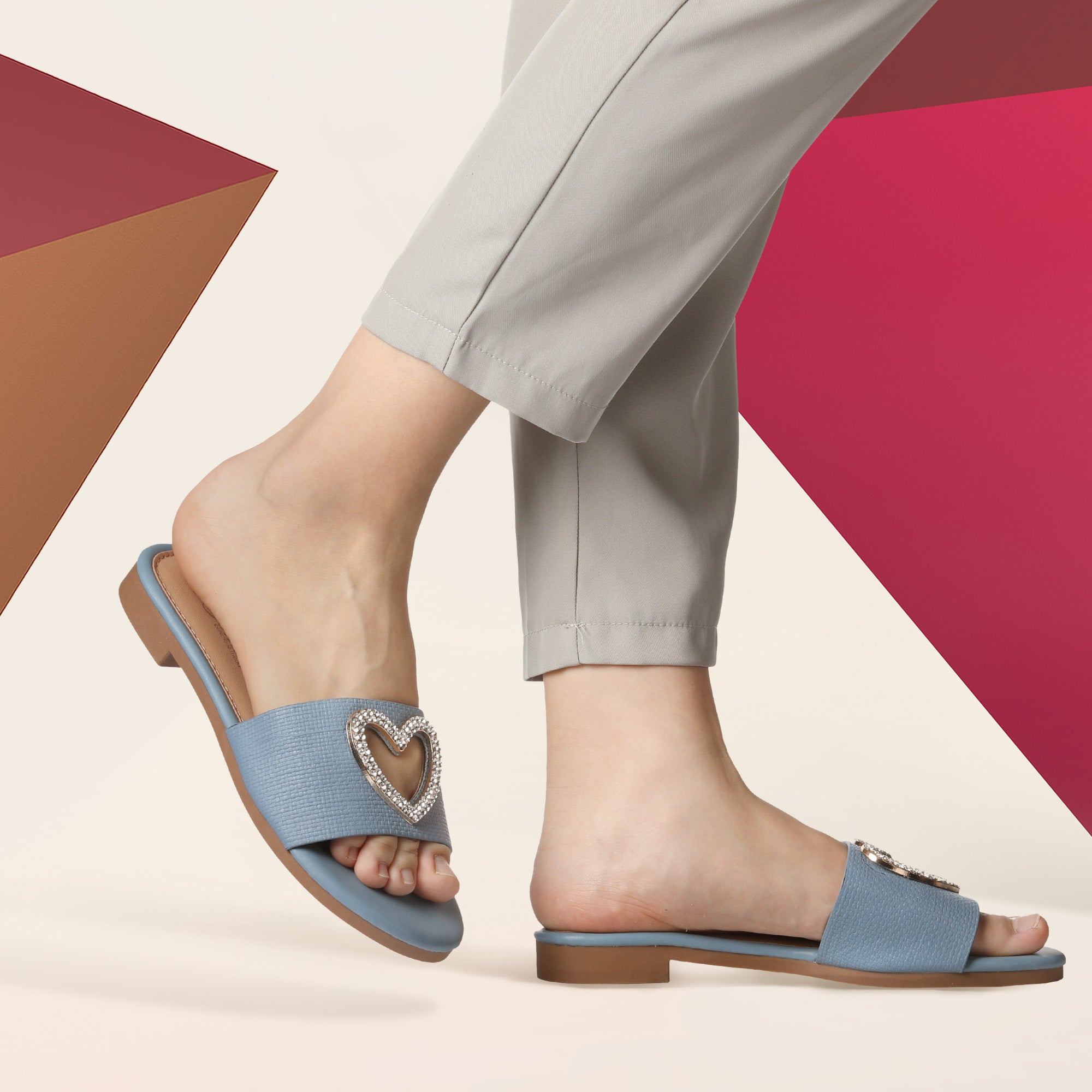 JOMIX Pantofole con tacco alto 2cm, scollatura a cuore, morbido TPR, comodo e di moda WFC250355