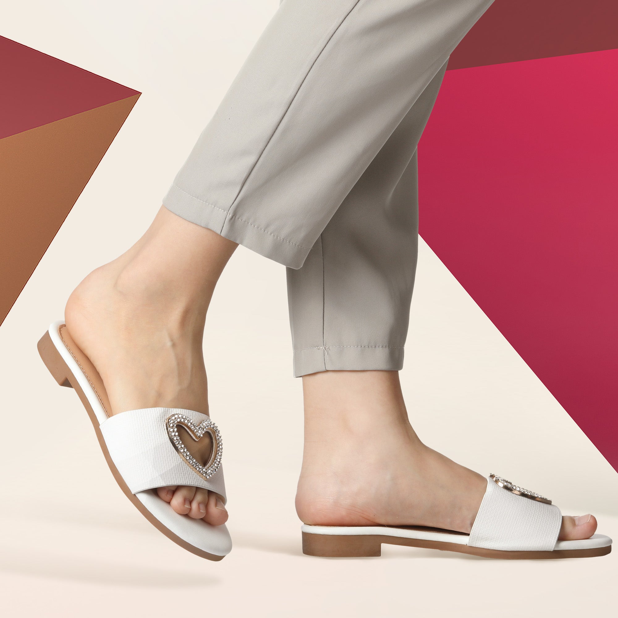 JOMIX Pantofole con tacco alto 2cm, scollatura a cuore, morbido TPR, comodo e di moda WFC250355