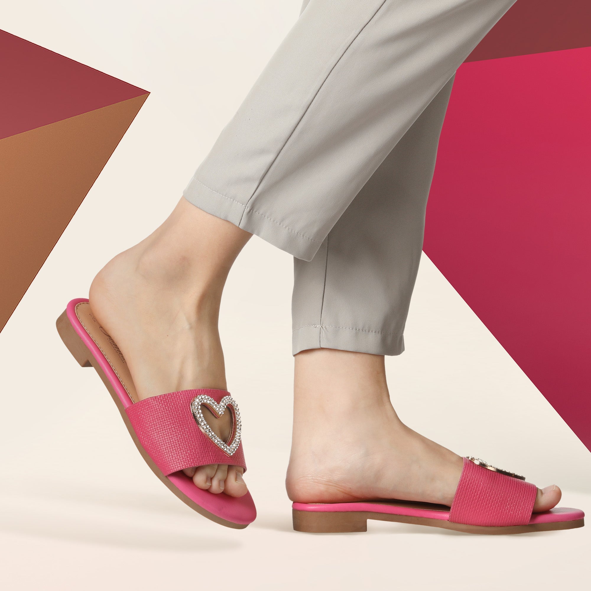 JOMIX Pantofole con tacco alto 2cm, scollatura a cuore, morbido TPR, comodo e di moda WFC250355