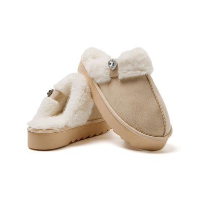 JOMIX Pantofole Donna Invernali Chiusi Ciabatte Pelose Calde da Casa Babbucce Comodo da Inverno MD1008