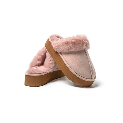 JOMIX Pantofole Donna Invernali Chiusi Ciabatte Pelose Calde da Casa Babbucce Comodo da Inverno MD1035