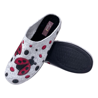 JOMIX Pantofole Donna Invernali Ciabatte Feltro da Casa con Stampa Animale Made in Spagna