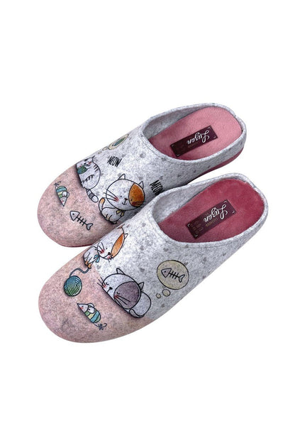 JOMIX Pantofole Donna Invernali Ciabatte Feltro da Casa con Stampa Animale Made in Spagna JX0001 JX0002 JX0003 JX0004 JX0005