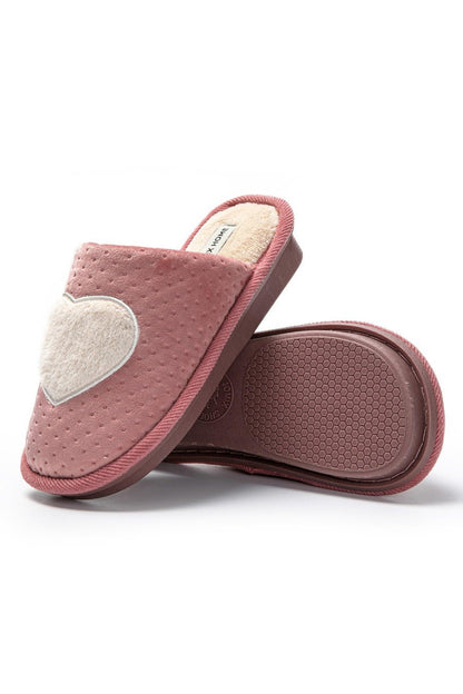 JOMIX Pantofole Donna Invernali Ciabatte Pelose Calde da Casa Pantofole Eleganti con Tacco Zeppa Decorate Cuore MD8567