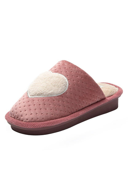 JOMIX Pantofole Donna Invernali Ciabatte Pelose Calde da Casa Pantofole Eleganti con Tacco Zeppa Decorate Cuore MD8567