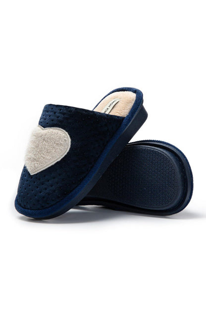 JOMIX Pantofole Donna Invernali Ciabatte Pelose Calde da Casa Pantofole Eleganti con Tacco Zeppa Decorate Cuore MD8567