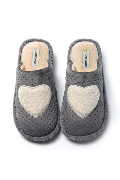 JOMIX Pantofole Donna Invernali Ciabatte Pelose Calde da Casa Pantofole Eleganti con Tacco Zeppa Decorate Cuore MD8567