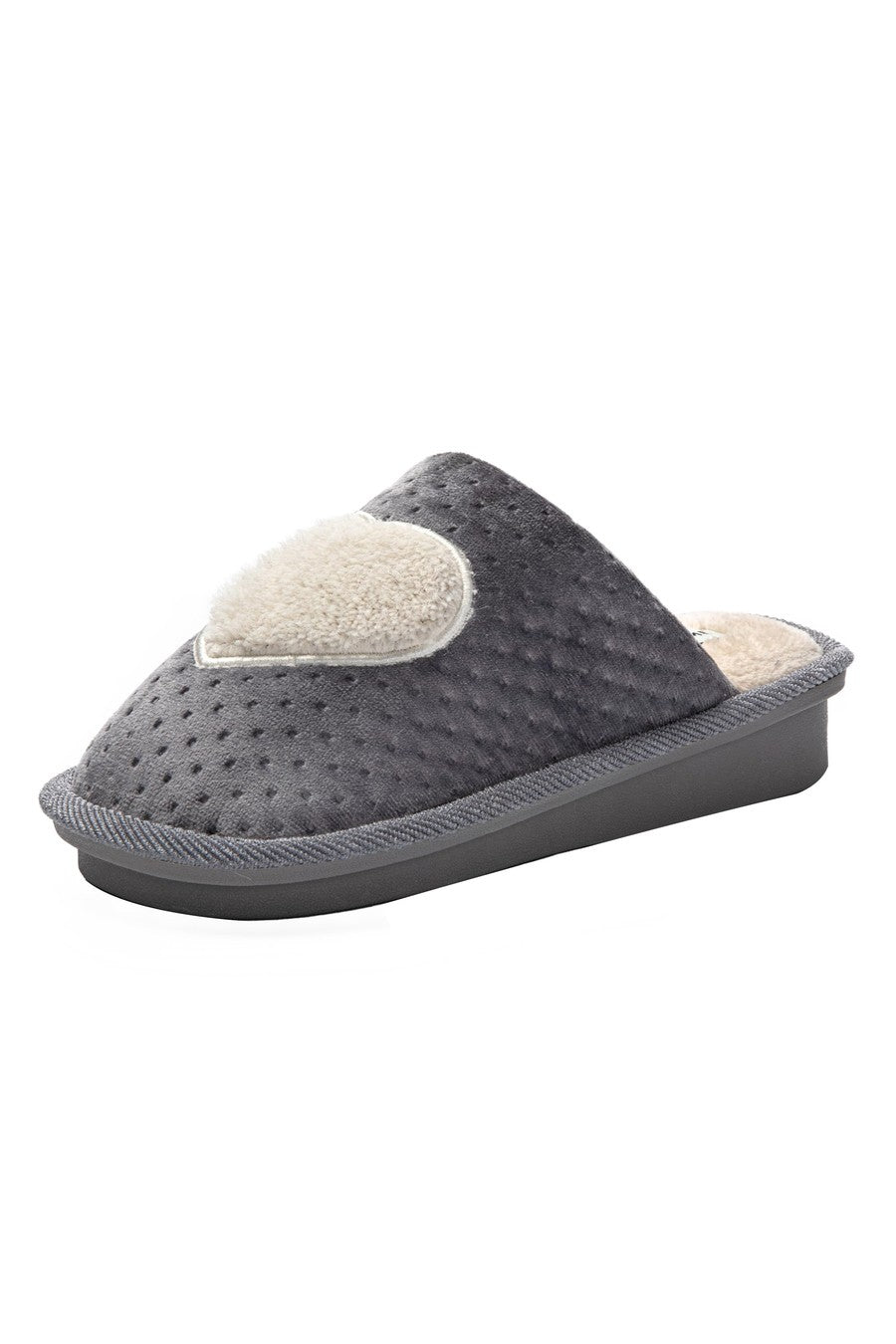 JOMIX Pantofole Donna Invernali Ciabatte Pelose Calde da Casa Pantofole Eleganti con Tacco Zeppa Decorate Cuore MD8567