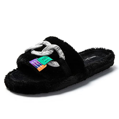 JOMIX Pantofole Donna Invernali Punta Aperta Ciabatte Donna Inverno da Casa Pantofole Pelose Calde
