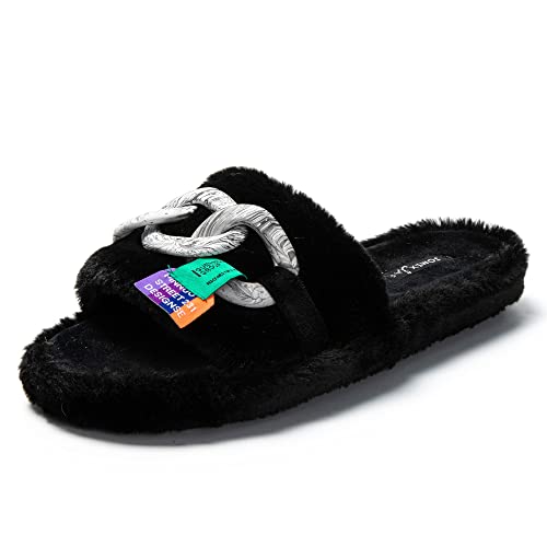 JOMIX Pantofole Donna Invernali Punta Aperta Ciabatte Donna Inverno da Casa Pantofole Pelose Calde