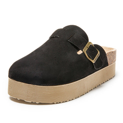 JOMIX Pantoletten Damen Clogs Hausschuhe Rutschfester Slippers Bequeme Kork Fußbett Gartenschuhe mit Verstellbar Schnalle