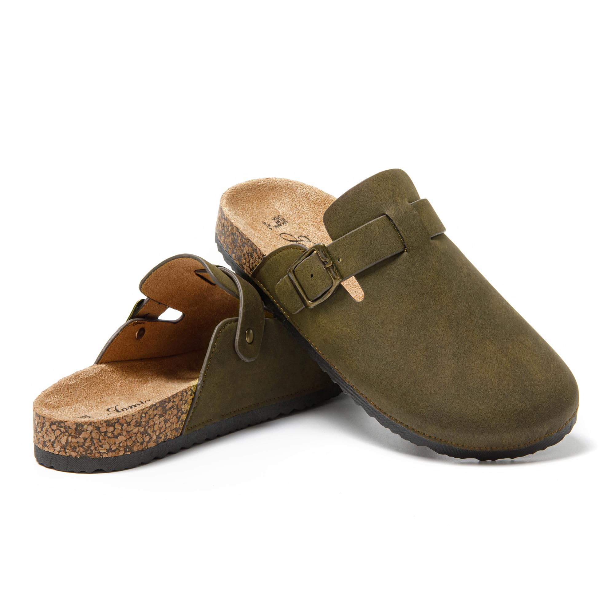 JOMIX Pantoletten Damen Geschlossen Hausschuhe mit Kork Fußbett Rutschfeste Gartenschuhe Clogs