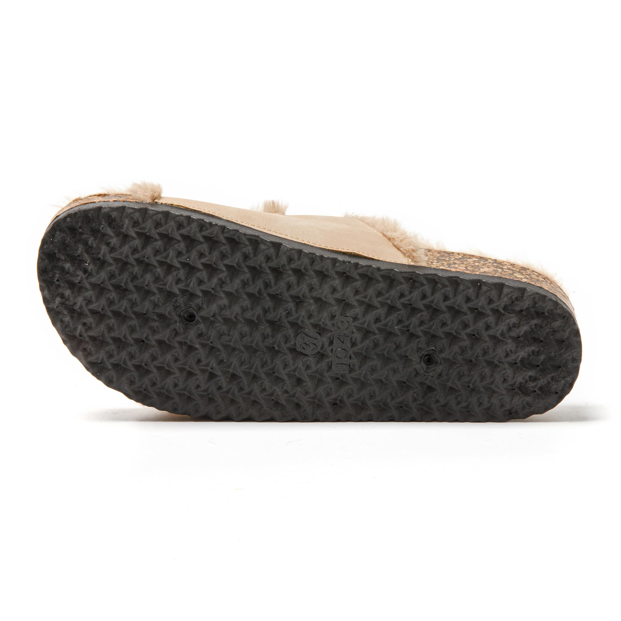 JOMIX Pantoletten Damen Plateau Pantoffeln Winter Hausschuhe Plüsch Clogs Bequeme Kork Fußbett Outdoor Slippers