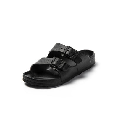 JOMIX Pantoletten Damen Sommer Badeschuhe mit Fussbett Flache Bunte Rutschfest Badelatschen Meer Pool Strand Schwimmen Schnalle Schlappen