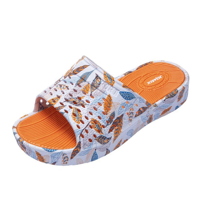 JOMIX Pantoletten Damen Sommer Bunte Badeschuhe mit Fussbett Flache Rutschfest Badelatschen Meer Pool Strand Schwimmen Schnalle Schlappen