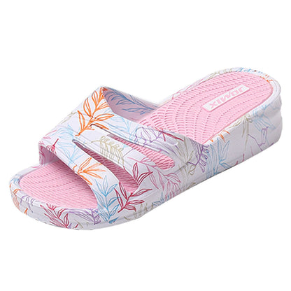 JOMIX Pantoletten Damen Sommer Bunte Badeschuhe mit Fussbett Flache Rutschfest Badelatschen Meer Pool Strand Schwimmen Schnalle Schlappen