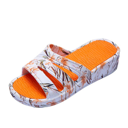 JOMIX Pantoletten Damen Sommer Bunte Badeschuhe mit Fussbett Flache Rutschfest Badelatschen Meer Pool Strand Schwimmen Schnalle Schlappen