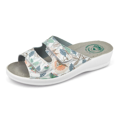 JOMIX Pantoletten Damen Sommer Klettverschluss Sandalen mit Keilabsatz Weiche Anatomische Gummi Medizinische Clogs Elegant Strand Pool Gartenschuhe