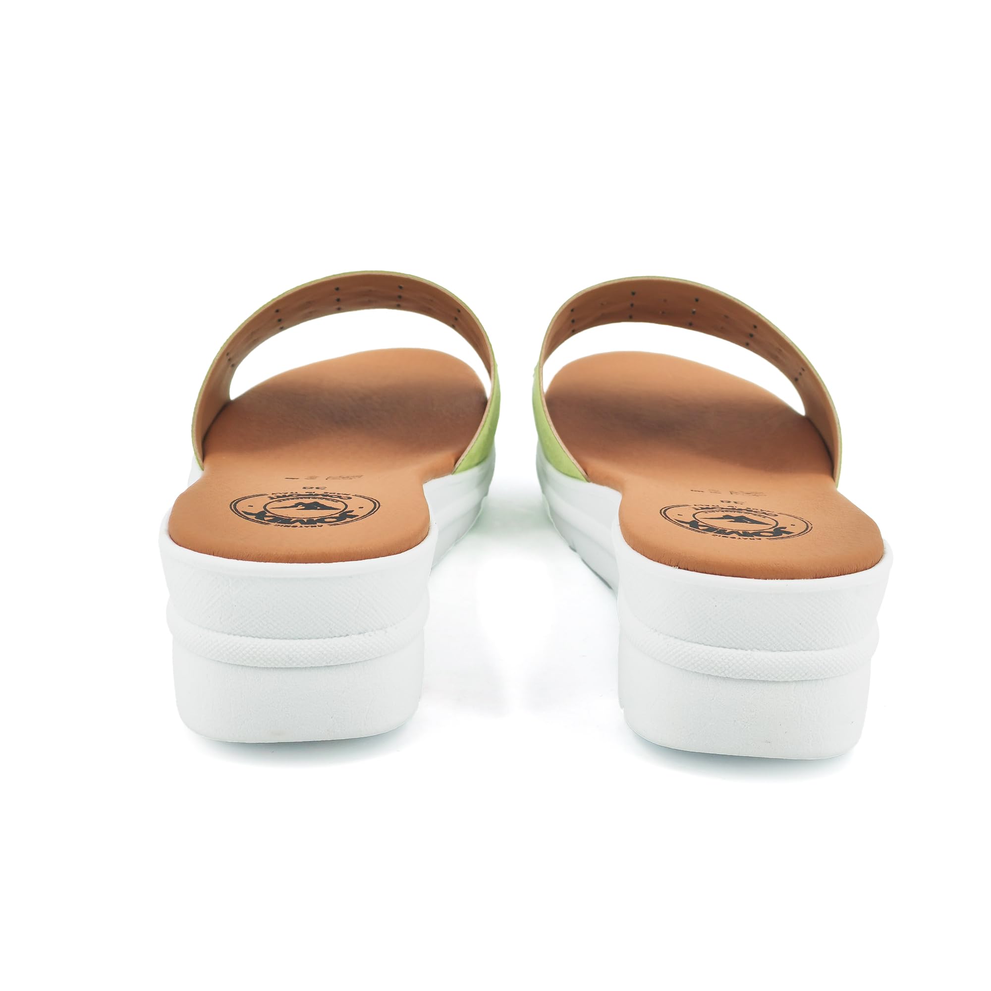 JOMIX Pantoletten Damen Sommer Sandalen mit Absatz Anatomische Fußbett Elegant Plateau Sternchen Schlappen Strand Pantoffeln Slipper