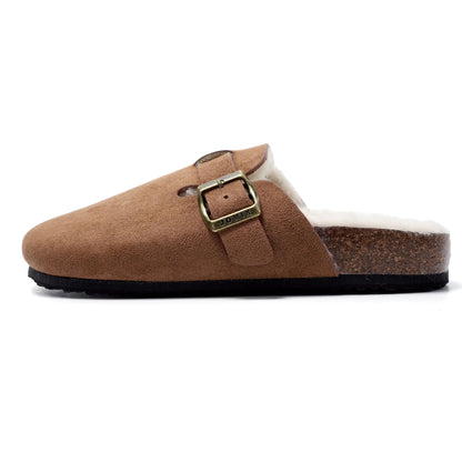 JOMIX Pantoletten Damen Winter Geschlossen Plüsch Gefüttert Hausschuhe Rutschfeste Clogs Gartenschuhe