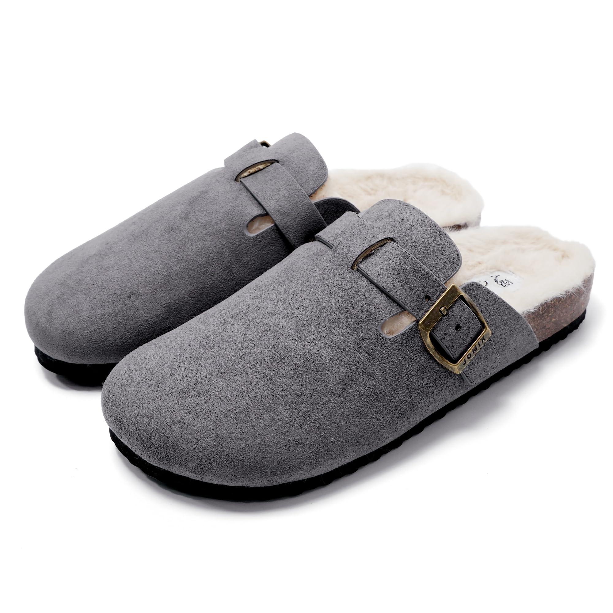 JOMIX Pantoletten Damen Winter Geschlossen Plüsch Gefüttert Hausschuhe Rutschfeste Clogs Gartenschuhe