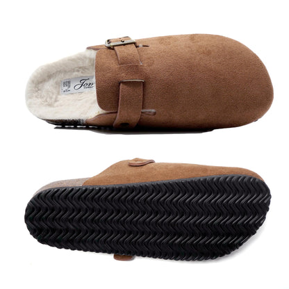 JOMIX Pantoletten Damen Winter Geschlossen Plüsch Gefüttert Hausschuhe Rutschfeste Clogs Gartenschuhe