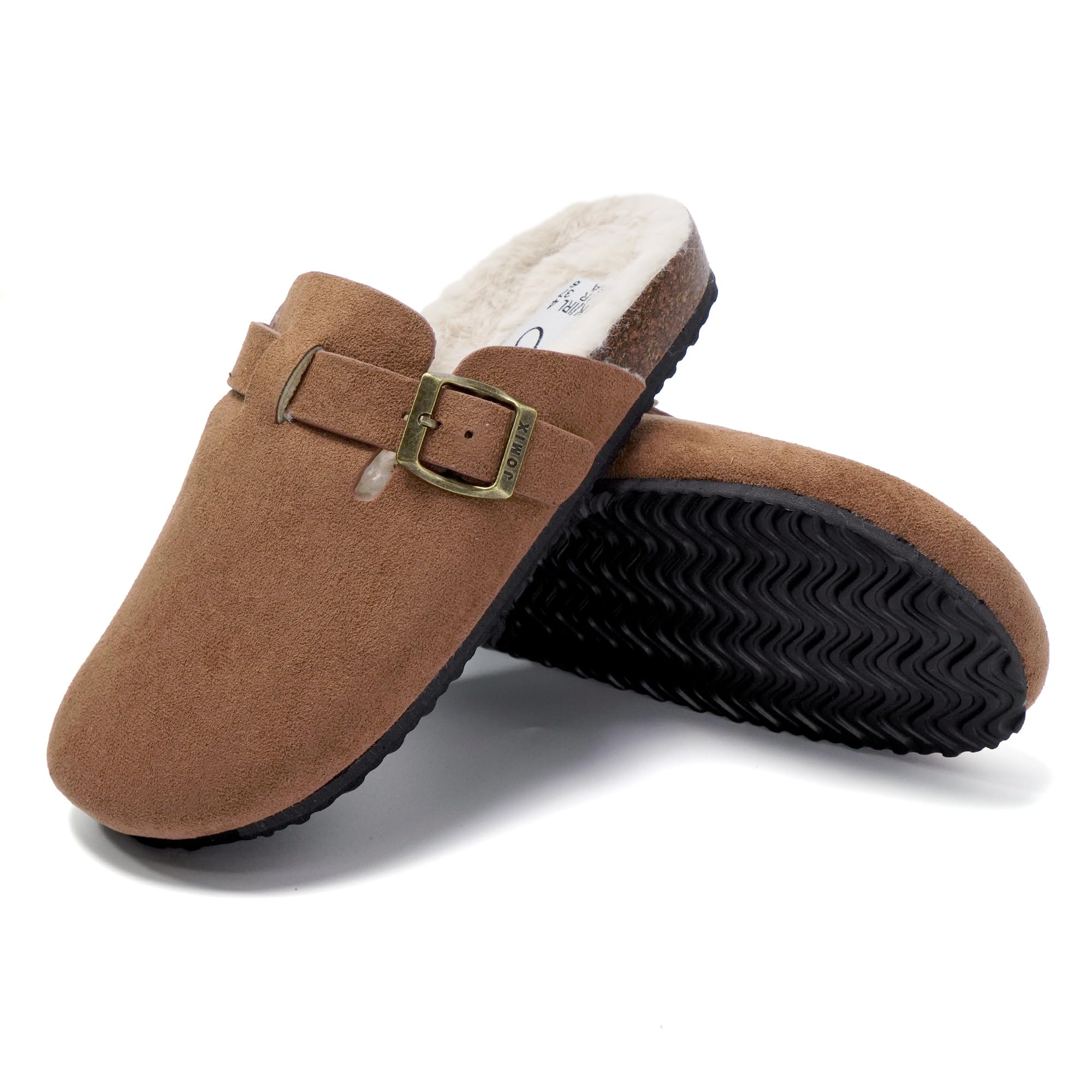 JOMIX Pantoletten Damen Winter Geschlossen Plüsch Gefüttert Hausschuhe Rutschfeste Clogs Gartenschuhe