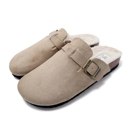 JOMIX Pantoletten Damen Winter Geschlossen Plüsch Gefüttert Hausschuhe Rutschfeste Clogs Gartenschuhe