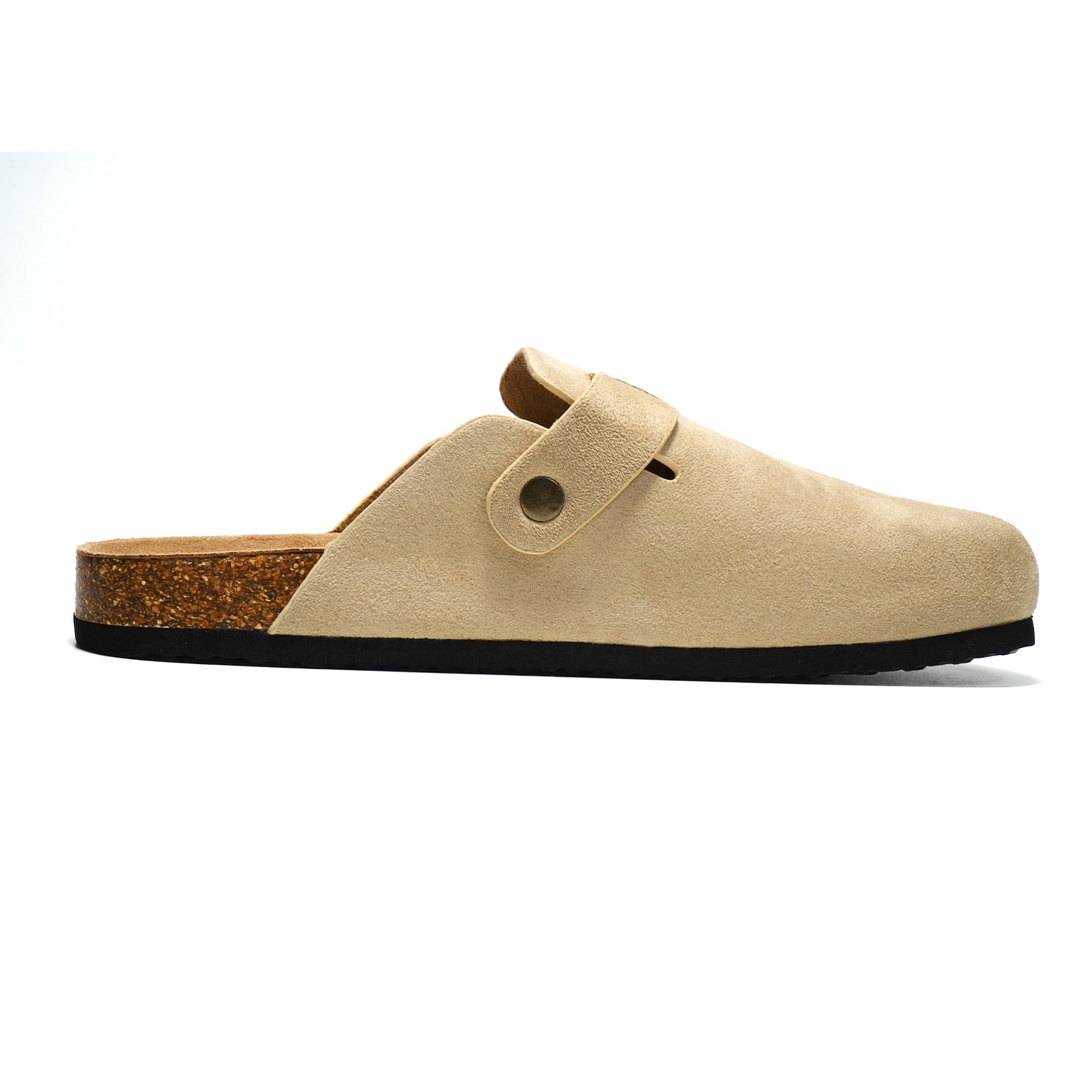 JOMIX Pantoletten Herren Sommer Clogs Leder Sandalen Bequeme Kork Fußbett Strand Outdoor
