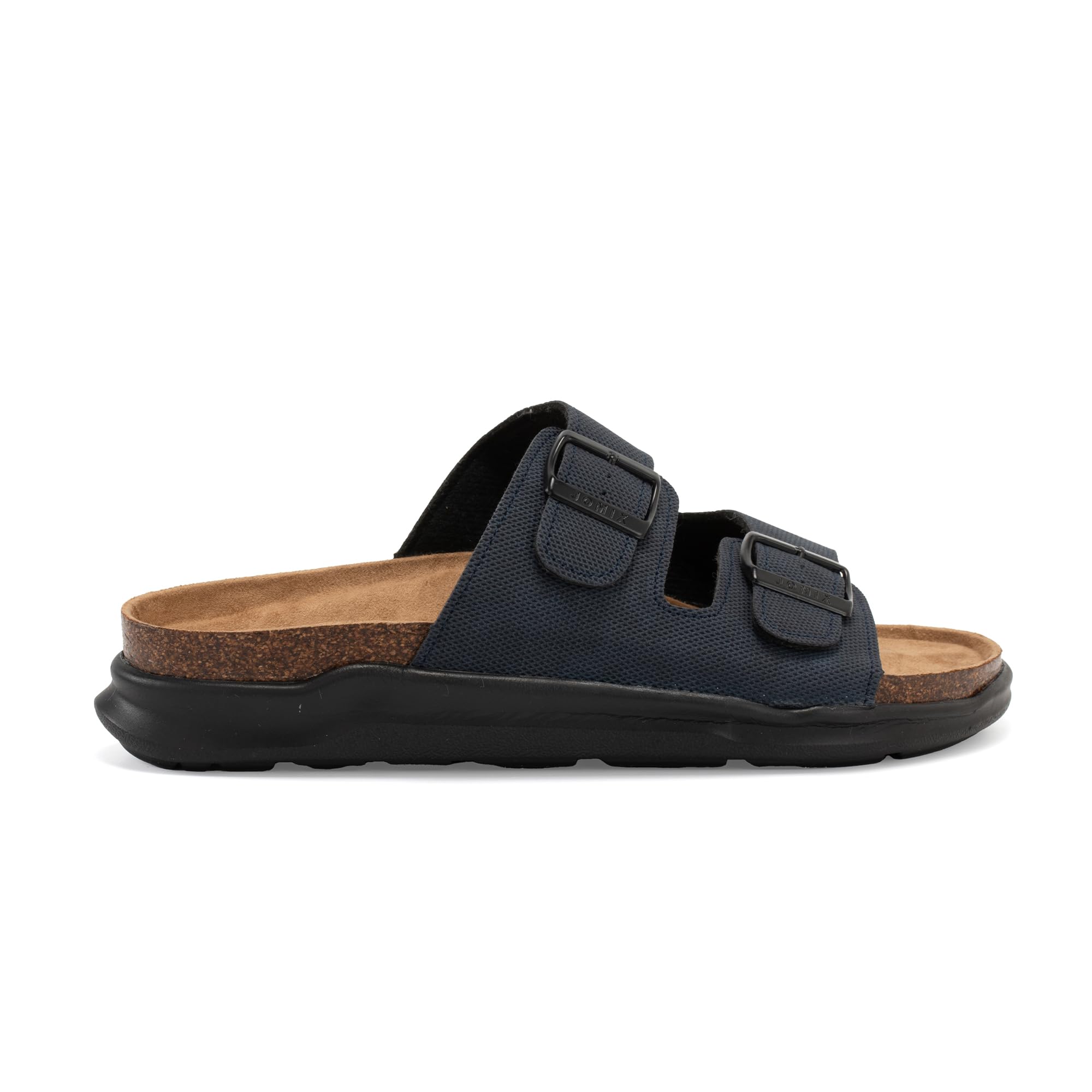 JOMIX Pantoletten Herren Sommer Leder Sandalen Verstellbar Schnalle Sommerschuhe Bequem Strand Pantoffeln