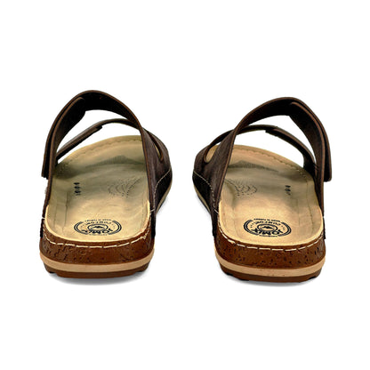 JOMIX Pantoletten Herren Türkische Hausschuhe Clogs Sommer Leder Sandalen mit Klettverschluss Bequeme Pantoffeln Outdoor Slippers