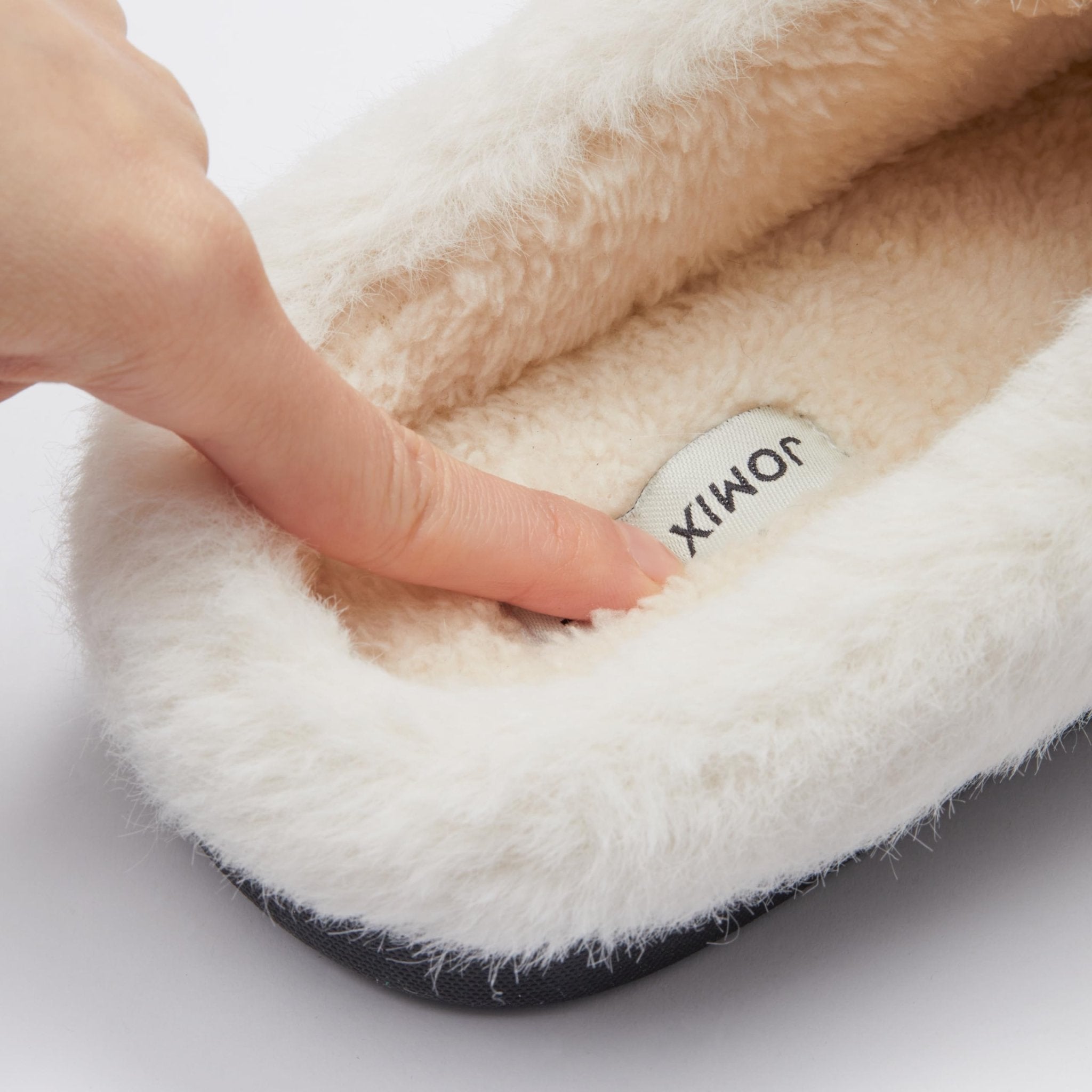 JOMIX Pantuflas de invierno para mujer, suaves zapatillas peludas para casa
