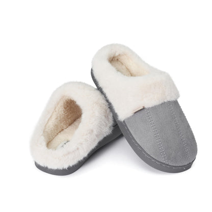 JOMIX Pantuflas de invierno para mujer, suaves zapatillas peludas para casa